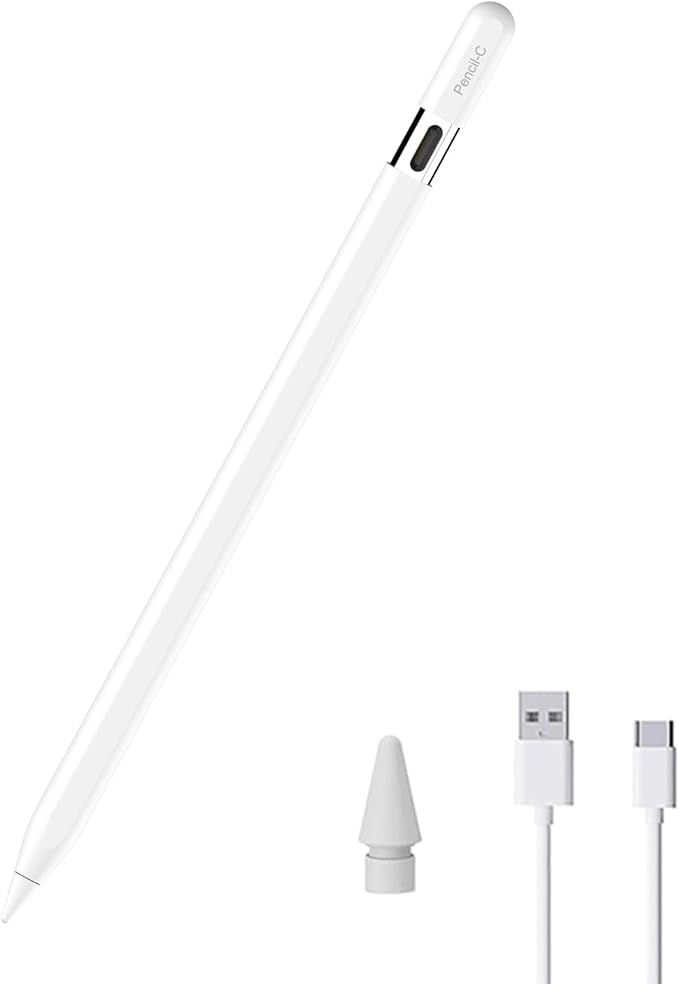 Stylus Pencil Pro Pen for iPad 2024-2025, Tilt Function&Palm Rejection, Stylus Pencil Pro for 2018-2025, White EMR Digital Stylus Marker Plus, Remarkable 2 Marker Plus Alternative