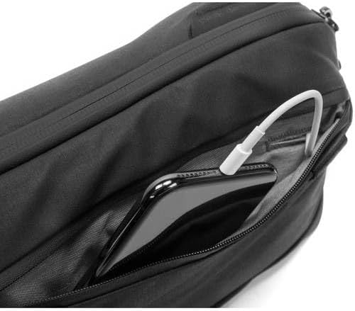 Peak Design Tech Pouch, Black, Electronics Organizer for Travel or Everyday Carry, Origami-Style Storage, Cable Pass-Through, Weatherproof Recycled Nylon, Gear Carry Bag for Men and Women