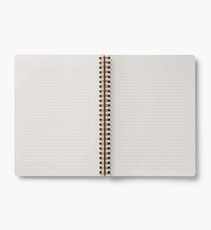 RIFLE PAPER CO. Dahlia Spiral Notebook, Full Color Illustrated Softcover with Gold Foil Accents, 150 Ruled Perforated Pages, 6.25" W x 8.5" L, Pocket Folders for Storage