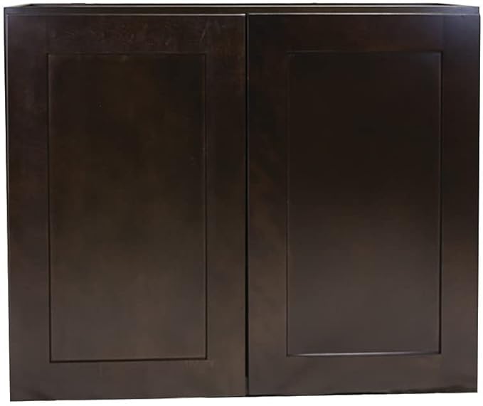 Design House Brookings Shaker Fully Assembled Wall Kitchen Cabinet W3336, 33 W x 12 D x 36 H, Brown, Solid Wood, Design House, 569038