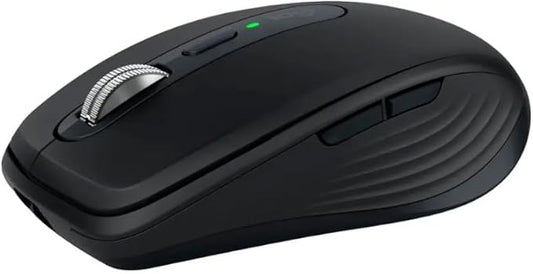 Logitech MX Anywhere 3S Compact Wireless Mouse, Fast Scrolling, 8K DPI Any-Surface Tracking, Quiet Clicks, Programmable Buttons, USB C, Bluetooth, Windows PC, Linux, Chrome, Mac - Black (Renewed)