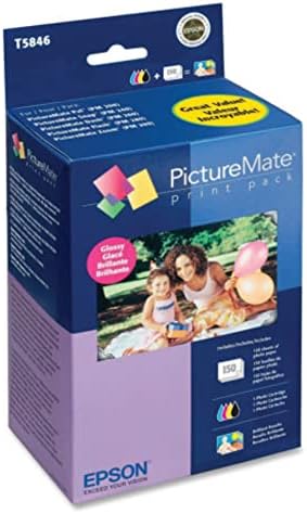 EPSON T584 Standard Capacity Ink & Paper Combo Pack - Glossy (T5846) for select PictureMate Printers Black; Cyan; Yellow; Magenta
