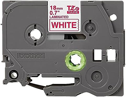 Brother Genuine P-Touch TZE-242 Tape, 3/4" (0.7 mm) Standard Laminated P-Touch Tape, Red on White, Laminated for Indoor or Outdoor Use, Water-Resistant, 26.2 ft (8 m), Single-Pack