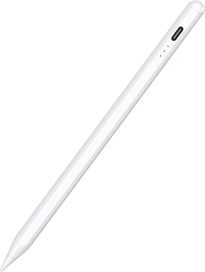 Stylus Pen for iPad 6th-11th Generation, 10 Mins Fast Charge Apple Pencil Compatible with 2018-2025 iPads Pencil, Apple Pen for iPad Pro 11"/12.9"/M4, Air 3/4/5/M2/M3, Mini 5/6 Gen-White