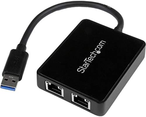 StarTech.com USB 3.0 to Dual Port Gigabit Ethernet Adapter NIC with USB Port (USB32000SPT)