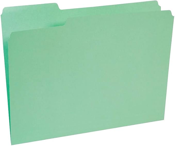 Staples Colored File Folders, Letter Size, 3‑Tab Top‑Tab Design, Assorted Pastel Colors, Durable Paper Stock, 100/Box