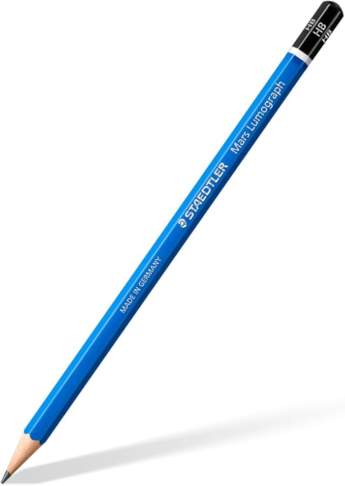 STAEDTLER Mars Lumograph Art Drawing Pencils (12-Pack) – Sustainable, Break-Resistant Graphite, Metal Case
