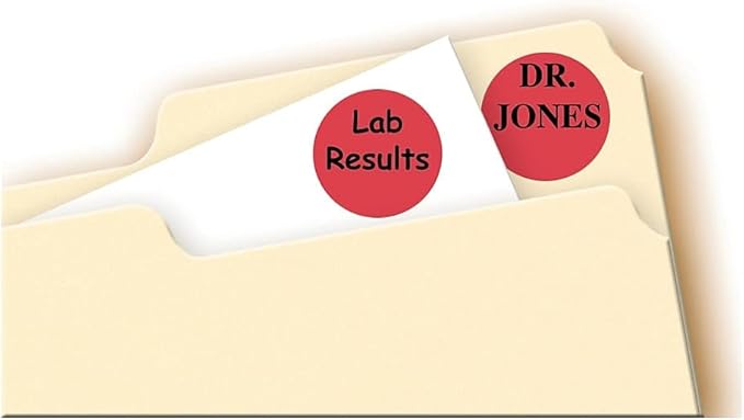 Avery 05466 Removable Labels, 3/4-Inch Round, 1008/PK, Red