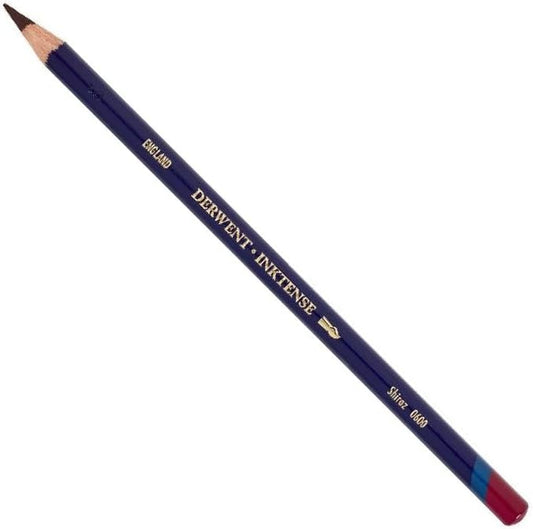 Derwent Inktense Permanent Watercolour Single Pencil, Shiraz (0600), 4mm Premium Core Strength, Water-Soluble, Ideal for Drawing, Colouring & Painting on Paper & Fabric, Professional Quality (0700908)
