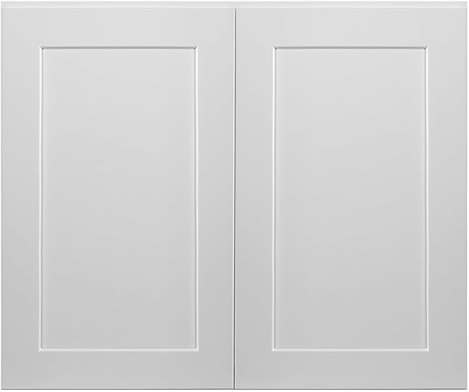 Design House Brookings Shaker Unassembled Wall Kitchen Cabinet W3630, 36 W x 12 D x 30 H, Painted White, Solid Wood, Design House, 561761