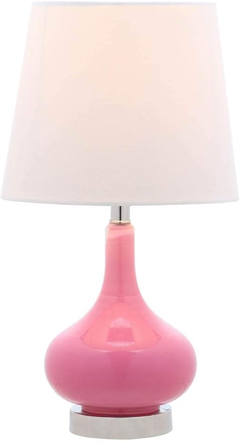 Safavieh Kids Lighting Collection Amy Pink Gourd 18-inch Bedroom Living Room Home Office Desk Nightstand Table Lamp (LED Bulb Included)