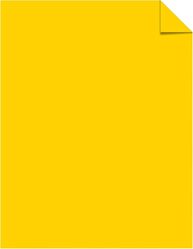 Neenah Astrobrights Bright Color Paper, 8 1/2in. x 11in., 24 Lb, FSC Certified, Solar Yellow, Ream Of 500 Sheets, 21538