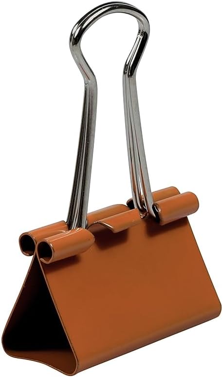 JAM PAPER Colorful Binder Clips - Medium - 1 1/4 Inch (32 mm) - Orange Binderclips - 15/Pack