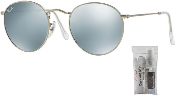 Ray-Ban RB3447 ROUND METAL Sunglasses For Men +BUNDLE with ACCESSORY EYEWEAR KIT