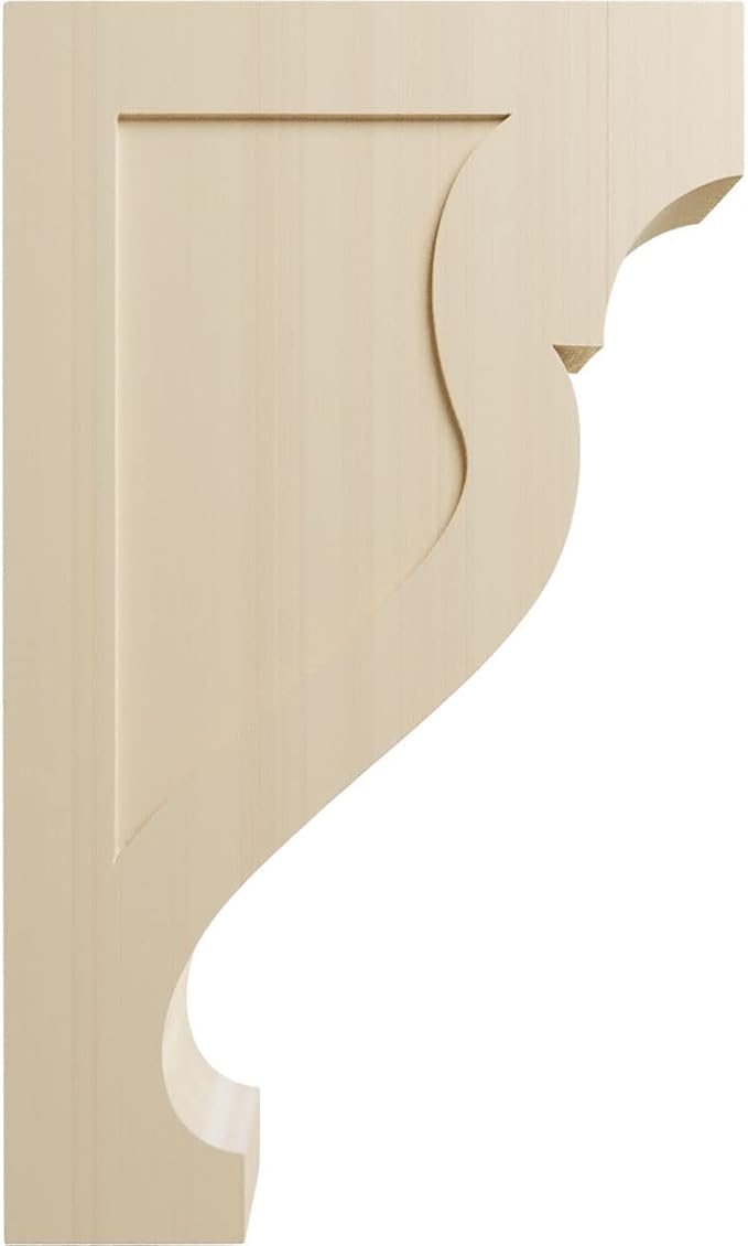 Ekena Millwork CORW05X16X26RKRW Jumbo Rockport Wood Corbels, 4 1/2"W x 15 1/2"D x 26"H, Rubberwood
