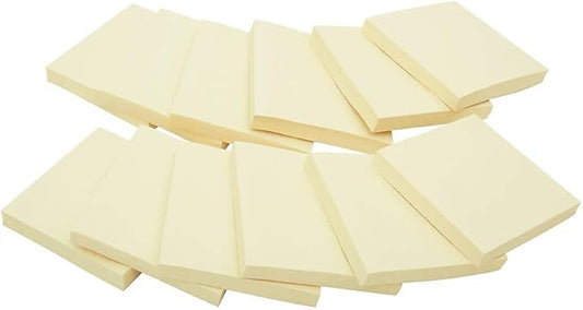 Staples Sticky Notes, 3" x 3", Yellow, Recycled Paper, 1200 Sheets – Eco‑Friendly Self‑Stick Notes for Home, School & Office