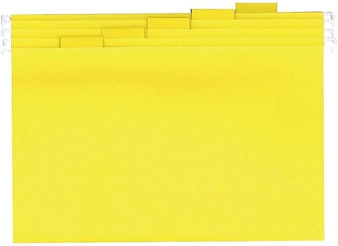 Staples Heavy‑Duty Hanging File Folders, Legal Size (8 ½" x 14" Document Size), 1/5‑Cut Tabs, Assorted Colors, Tear‑Resistant Construction – 25/Box