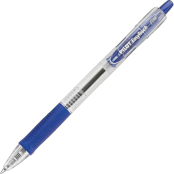 PILOT EasyTouch Refillable & Retractable Ballpoint Pens, Fine Point, Blue Ink, 12-Pack (32211)