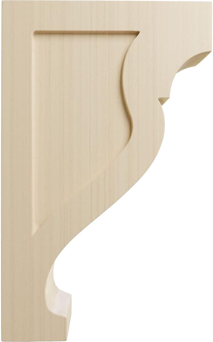 Ekena Millwork CORW02X05X08RKRW Mini Rockport Wood Corbels, 1 3/4"W x 5"D x 8"H, Rubberwood