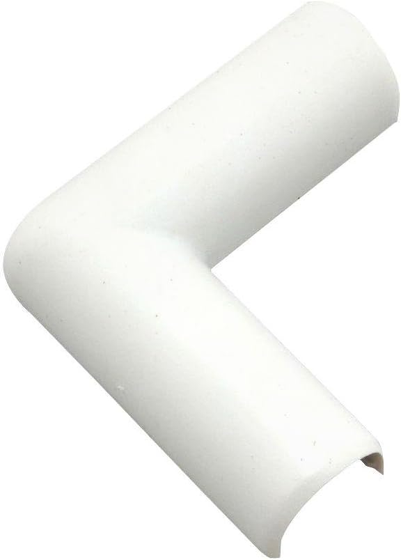 Legrand Wiremold C16 Cordmate Flat Elbow Cord Cover, Organizer for Wall, Holds 1 Cord or Cable, White (1 Pack)