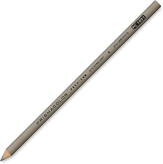 Prismacolor 3435 Model PC 1051 Premier Soft Core Colored Pencil, Warm Grey 20%; Perfect for Layering, Blending and Shading; Soft, Thick Cores Create a Smooth Color Laydown