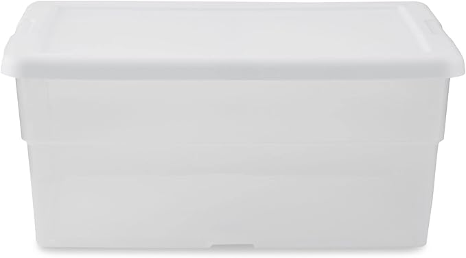 Sterilite? 16 Quart Basic Clear Storage Box with White Lid