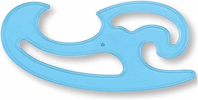 STAEDTLER Mars Professional French Curve Design Ruler Set for Pattern Making 6-Pack (6 Sets of 3 pcs), 3 Essential A B C Shapes, Blue Transparent Plastic with Inking Edge, 18 Count
