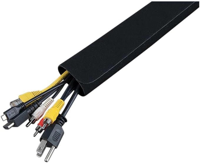 Klein Tools 450-330 Cable Management Sleeve, Cord Management for Home, Office or Job, 1-3/4-Inch Max Diameter, 3-Foot Length, Black, 2-Pack