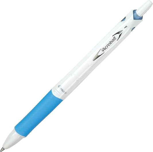 PILOT Acroball PureWhite Advanced Ink Refillable & Retractable Ball Point Pens with Blue Accents, Fine Point, Black Ink, 12-Pack (31850)