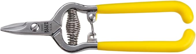 Klein Tools 24000 Scissors, Made in USA, High-Leverage Snip Cuts Kevlar Cordage, Fabric, and Wire, with Serrated Blade, 6.5-Inch