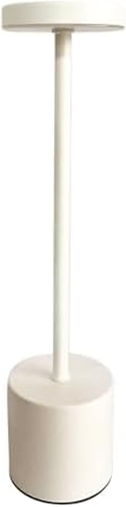Mikasa LED Cordless Metal Table Lamp, Portable Rechargeable 5,000 mAh, 3 Color Stepless Dimming, White, 3.15x3.15x13.5 Inch