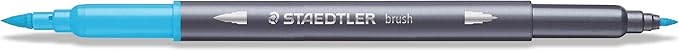 Staedtler Double-ended Brush Marker Brush Letter Duo, Creative Lettering, Flexible and Fine Tip, Blendable Ink, Set of 12 Assorted Colors, 3004TB12A6