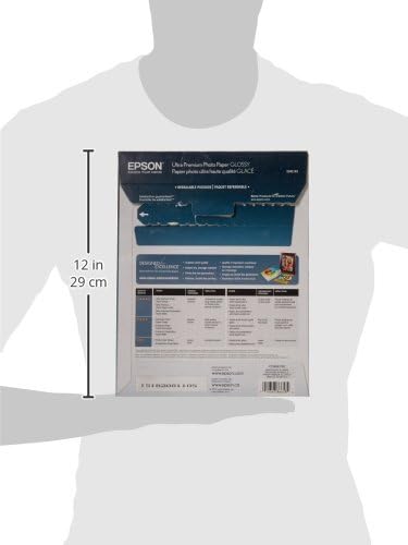 Epson Ultra Premium Photo Paper Glossy, Letter, 8.5 x 11, 25 Sheets (S042182), White (Pack of 5)