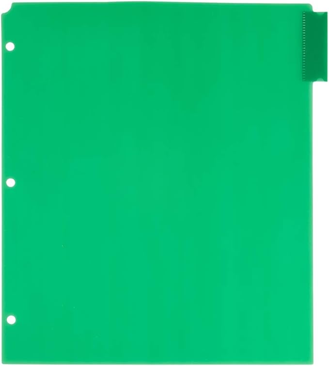 JAM PAPER Plastic Index 5-Tab Dividers - 9 3/4 x 11 1/2 - Assorted Multi-Color - 6 Packs of 5 Tabs/Set