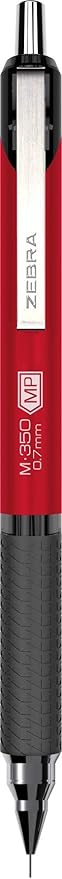 Zebra Pen M-350 Mechanical Pencil, 0.7mm Point Size, Crimson Red Barrel, Refillable Eraser, 2 Pack (57312)