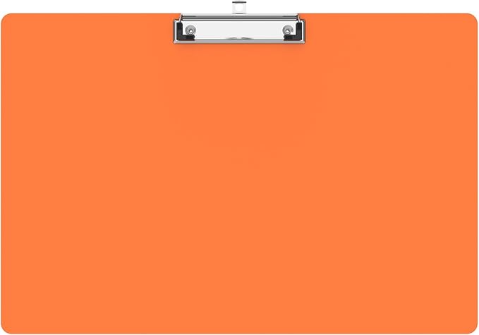Extra Large 11x17 Clipboards, Plastic Orange Drawing Boards, Horizontal Clip Board, Landscape Layout. Suitable for Watercolor, Sketching, Painting. Art & Drafting Supply