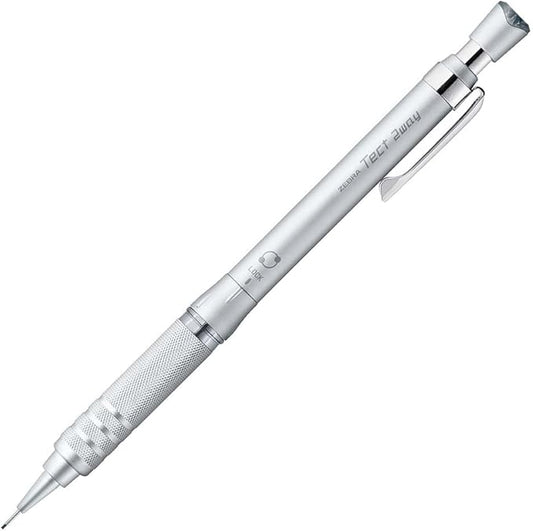 Zebra P-MA141-MS Tech 2-Way RO Mechanical Pencil 0.02 inches (0.5 mm) Metal Silver Knurling Model