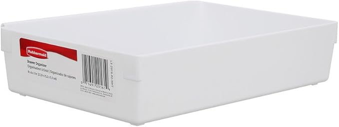 Rubbermaid Drawer Organizer, 9 by 6 by 2-Inch, White (FG2916RDWHT)