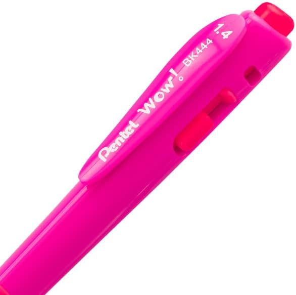 Pentel Wow! Retractable Ballpoint Pen, (1.4mm) Bold Line, Assorted Ink Colors, 8 Pack (BK444BP8M)