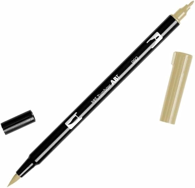 Tombow TOM56619 Dual Brush Pen Art Marker, 992 - Sand, 1-Pack