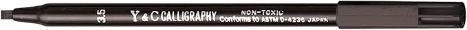 Yasutomo - NSC603A Y and C Water Based Calligraphy Markers, Chisel Tip, Assorted Sizes, Black, Pack of 9-443609