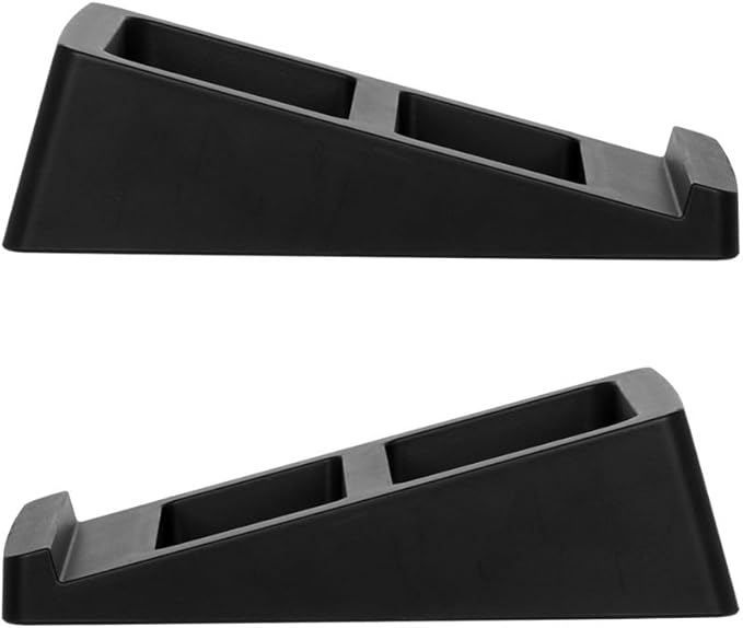 Monoprice Tilted Wedge Desktop Speaker Stands (Pair) for Small Sized Speakers, Anti-Vibration, 15 Degrees of Tilt, for Bookshelf Speakers and Studio Monitors