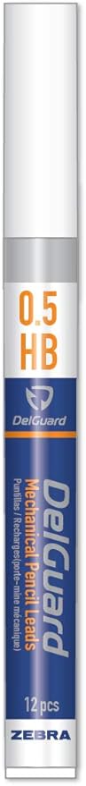 Zebra Delguard #2 Mechanical Pencil Lead Refill, 0.5 Mm, Hb, Black, 12/Tube (Pack of 2)