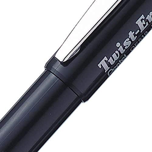 Pentel Mechanical Pencil 0.7 mm Twist Erase III, Twist Up Eraser, Pre-Loaded Super Hi-Polymer HB Lead, Black Barrel, 3-Pack (0.7)