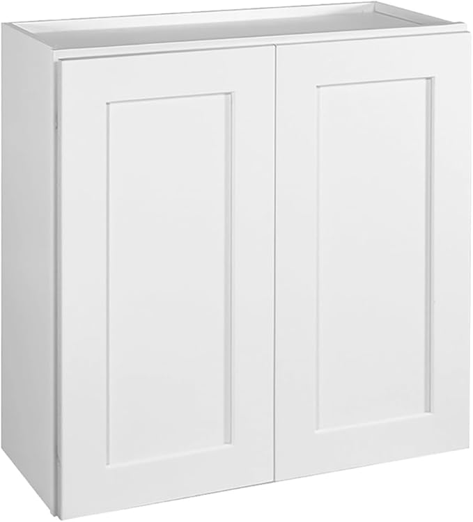Brookings Shaker Fully Assembled Wall Kitchen Cabinet W3636, 36 W x 12 D x 36 H, Painted White, Solid Wood, Design House, 569137