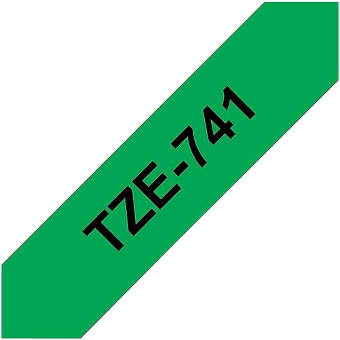 Brother Laminated Tape Black on Green, 18mm (TZe741)