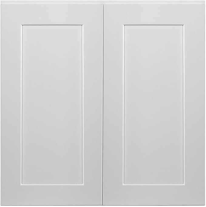 Design House Brookings Shaker Fully Assembled Wall Kitchen Cabinet W3336, 33 W x 12 D x 36 H, Painted White, Solid Wood, Design House, 569129