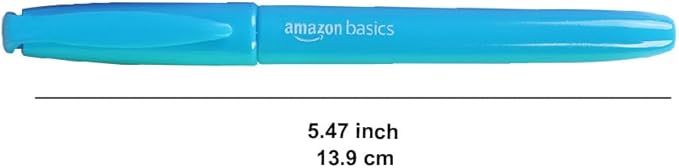 Amazon Basics Chisel Tip Highlighters, Fluorescent Ink, Vibrant Assorted Colors, School Supplies, 12-Pack