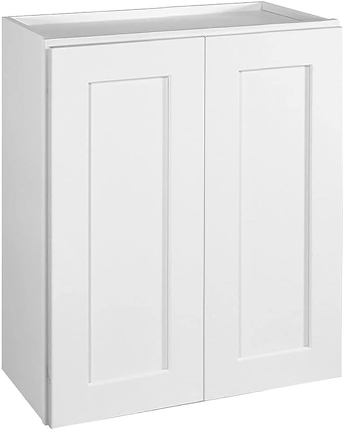 Design House Brookings Shaker Fully Assembled Wall Kitchen Cabinet W3036, 30 W x 12 D x 36 H, Painted White, Solid Wood, Design House, 569111
