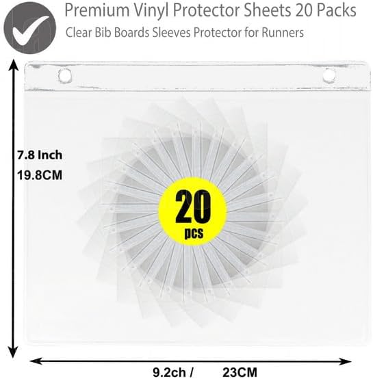 Clear Bib Boards Sleeves Protector for Runners,Race Bib Vinyl Holder,Race Bib Display Vinyl Protector Sheets, Marathon Running Bib Sheet Protector
